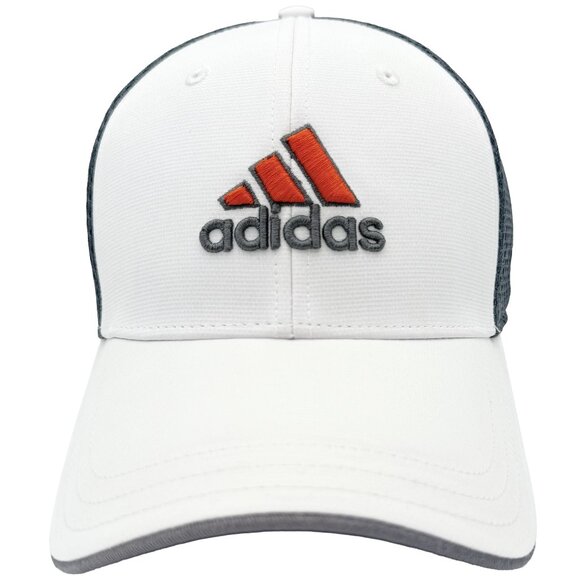 ADIDAS Adizero White Grey Mesh Snapback Hat Flexfit Logo Golf Cap Tour Wear - Picture 1 of 11